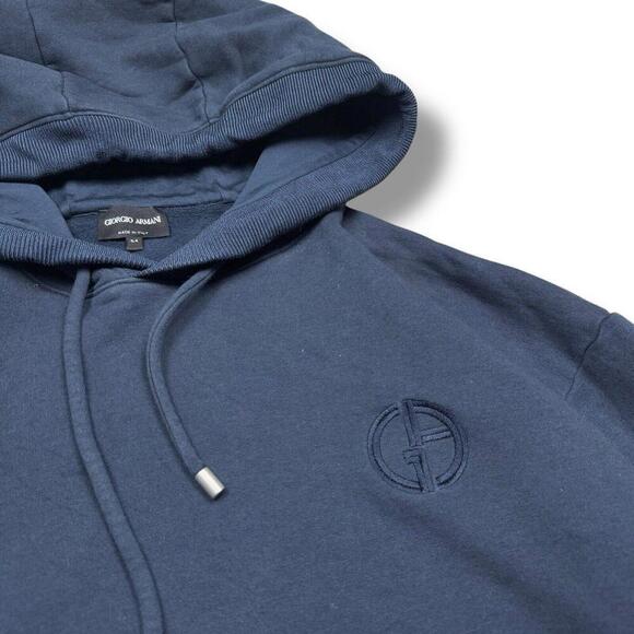 Set-GIORGIO ARMANI Cashmere-Cotton Hoodie/Sweatpants Navy Made In Italy $3500 - Picture 6 of 15